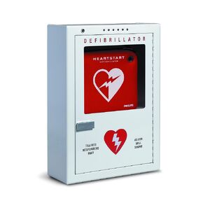 Philips HeartStart AED Defibrillator Premium Wall Cabinet, 16" W x 22.5" H x 6" D, Beige, Model:PFE7024D