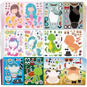 Aowplc Unicorn Stickers 42 Sheets Make Your Own Unicorn Stickers Fantasy Kids Unicorn Party Favors Supplies