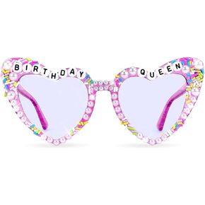 Birthday Glasses for Women, Birthday Queen Sunglasses for Women Pink Sunglasses Women Girls Happy Birthday Glasses Birthday Accessories for Women Birthday Party Gifts