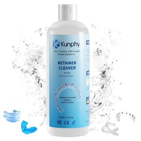 2 Pack Ultrasonic Retainer Cleaner Solution for Sonic Denture Cleaner-Professional Cleaning of Retainers, Invisible Aligners, Mouth Guards, Night Guards, Remove Odors, Discoloration & Stains 8.5oz