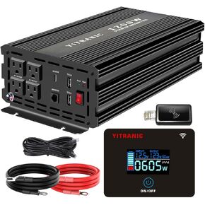 3500 Watt Pure Sine Wave Power Inverter 24V to 110V DC to AC Power Converter for Home, Camping, RV with 2 in 1 Remote Controller, 5V/3A USB, PD30W Type C, AC Hardwire Port