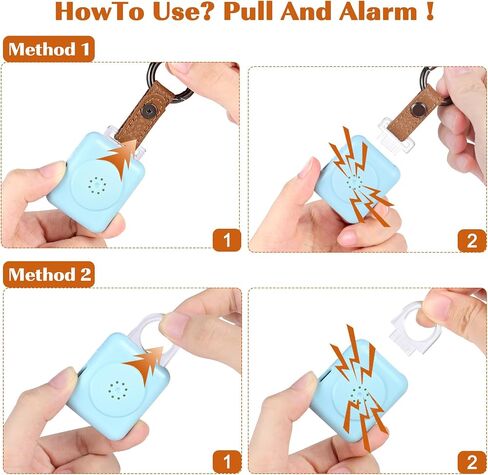 PA01 Fashion Leather Keychain Personal Alarm , Siren for Women, Students, Kids, Elderly, Girls, Panic Alarm, Rechargeable, 130dB extra loud with LED Flashlight. in Saudi Arabia