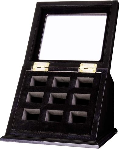 Championship Ring Display Case Sports Ring Storage Box Wooden Black Velvet Lining in Saudi Arabia