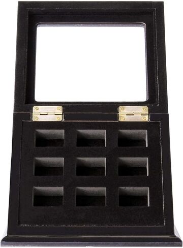 Championship Ring Display Case Sports Ring Storage Box Wooden Black Velvet Lining in Saudi Arabia