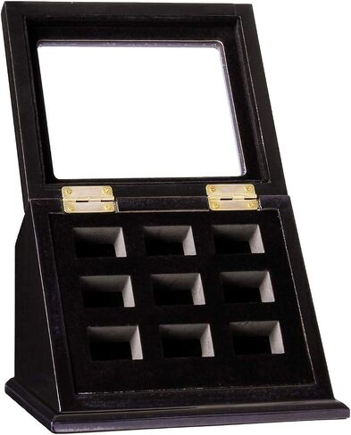 Championship Ring Display Case Sports Ring Storage Box Wooden Black Velvet Lining in Saudi Arabia