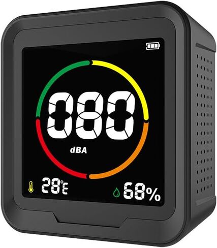 عداد ديسيبل 3 في 1، مقياس مستوى الصوت 30-110 ديسيبل، شاشة ديسيبل محمولة مع شاشة LED للضوضاء ودرجة الحرارة والرطوبة، مقياس ديسيبل الصوت للمنزل والفصول الدراسية وغرفة الجيتار وغرفة النوم in Saudi Arabia