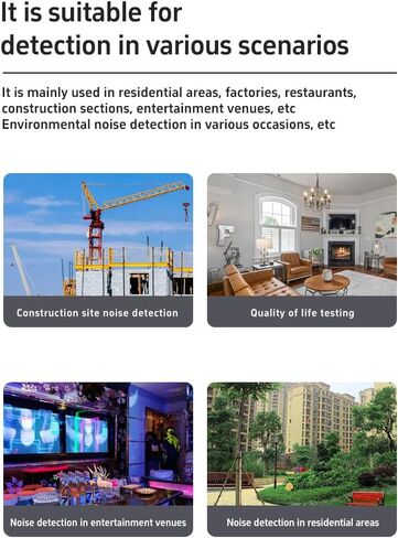 عداد ديسيبل 3 في 1، مقياس مستوى الصوت 30-110 ديسيبل، شاشة ديسيبل محمولة مع شاشة LED للضوضاء ودرجة الحرارة والرطوبة، مقياس ديسيبل الصوت للمنزل والفصول الدراسية وغرفة الجيتار وغرفة النوم in Saudi Arabia
