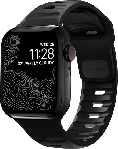 سوار نوماد الرياضي - 45 ملم | سوار ساعة Apple باللون الرمادي القمري Ultra 2، مصمم ليمنح ساعة Apple الخاصة بك مظهرًا عصريًا ورياضيًا للتمرينات المكثفة والارتداء اليومي، متوافق مع Ultra & Ultra 2، السلسلة 9، 8، 7، 6، SE، وجميع الإصدارات السابقة in Kuwait