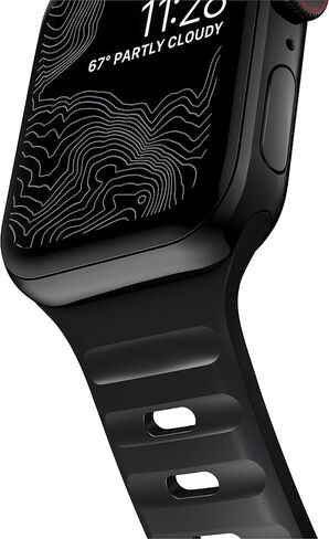 سوار نوماد الرياضي - 45 ملم | سوار ساعة Apple باللون الرمادي القمري Ultra 2، مصمم ليمنح ساعة Apple الخاصة بك مظهرًا عصريًا ورياضيًا للتمرينات المكثفة والارتداء اليومي، متوافق مع Ultra & Ultra 2، السلسلة 9، 8، 7، 6، SE، وجميع الإصدارات السابقة in Kuwait