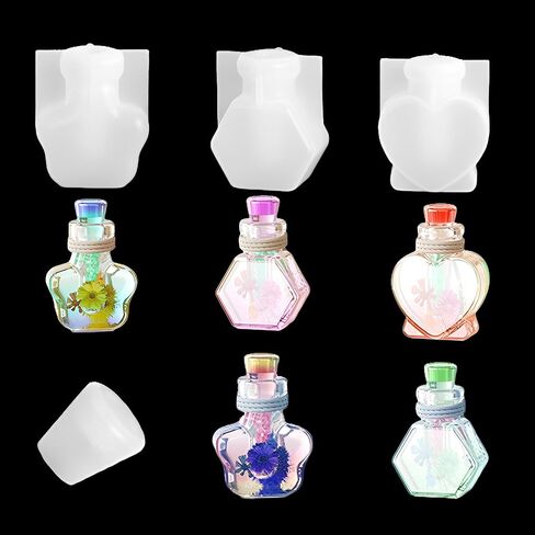 2Pcs Drift Bottle Resin Mold Mini Sphere Silicone Molds 3D Bottle Epoxy Casting Mold for Woman Necklace Jewelry Deco (2 Pack) in Saudi Arabia