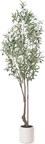 TAMIAIA™ Premium Artificial Olive Tree 6FT - Faux Olive Tree Artificial Indoor for Home Decor, Tall Fake Plants Olive Tree with Lifelike Branches & Greener Leaves & Ripe Fruits (5FT) in Saudi Arabia