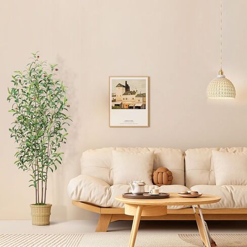 TAMIAIA™ Premium Artificial Olive Tree 6FT - Faux Olive Tree Artificial Indoor for Home Decor, Tall Fake Plants Olive Tree with Lifelike Branches & Greener Leaves & Ripe Fruits (5FT) in Saudi Arabia