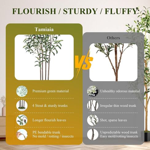 TAMIAIA™ Premium Artificial Olive Tree 6FT - Faux Olive Tree Artificial Indoor for Home Decor, Tall Fake Plants Olive Tree with Lifelike Branches & Greener Leaves & Ripe Fruits (5FT) in Saudi Arabia