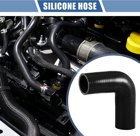 X AUTOHAUX 1 قطعة 60 مللي متر 2.36 "ID 102 مللي متر 4.02" طول 90 درجة أسود سيارة خرطوم سيليكون خرطوم التبريد العالمي in Saudi Arabia