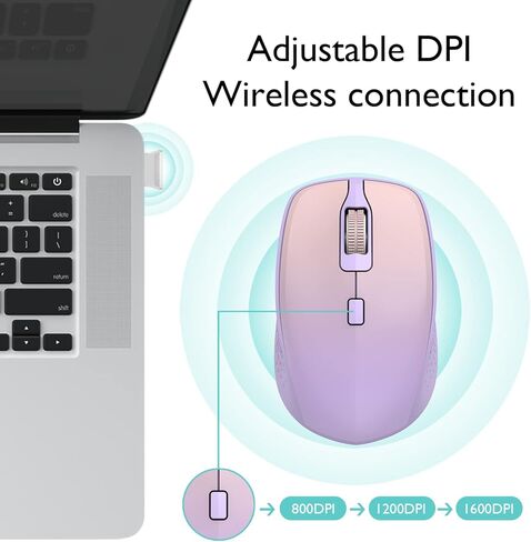 Bluetooth Wireless Mouse,Bluetooth Mouse BT 5.0/3.0 Wireless Mouse for Laptop 2.4G Computer Mouse Silent Mouse Optical Cordless Mouse 3 DPI for Laptop MacBook Laptop Notebook PC Tablet (Black) in Kuwait