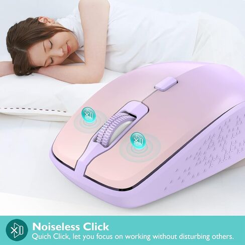 Bluetooth Wireless Mouse,Bluetooth Mouse BT 5.0/3.0 Wireless Mouse for Laptop 2.4G Computer Mouse Silent Mouse Optical Cordless Mouse 3 DPI for Laptop MacBook Laptop Notebook PC Tablet (Black) in Kuwait