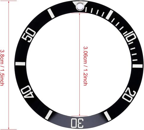Estink Watch Bezel Insert, 4 Colors Ceramic Watch Wristwatch Bezel Insert Loop Replacement Parts(Black) in Saudi Arabia