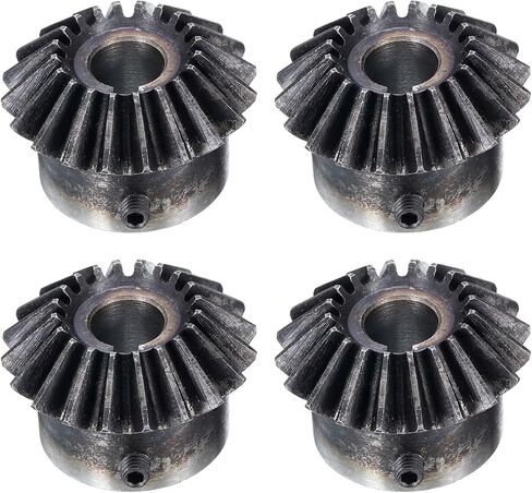 uxcell 4pcs Bevel Gear 2 Module 1:1 Reduction Rate 20T 12mm Hole Dia Bevel Pinion Gear Brass, 90 Degree Steering Gear with Keyway for Hardware Mechanical Rotation in Saudi Arabia