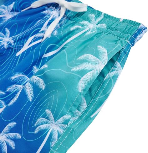 Boy's Swim Trunks Size 18 Waterproof Tropical Blue Palm Tree Kids Running Cycling Swim Board Shorts Child Bathing Suits with Inner Pocket Summer Compression Liner Swimming Suit 18 20 in Saudi Arabia