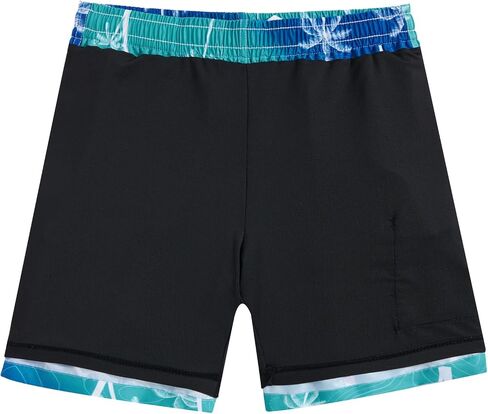 Boy's Swim Trunks Size 18 Waterproof Tropical Blue Palm Tree Kids Running Cycling Swim Board Shorts Child Bathing Suits with Inner Pocket Summer Compression Liner Swimming Suit 18 20 in Saudi Arabia