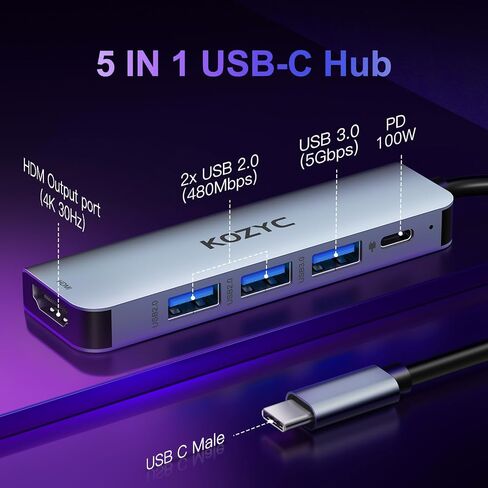 محول USB C إلى HDMI مزدوج 4K@30 هرتز، محول USB C Hub متعدد المنافذ مع 2xHDMI، USB 3.0، 100W PD، يدعم شاشة USB C إلى HDMI ممتدة (MST تدعم Windows فقط)، أخضر in Saudi Arabia