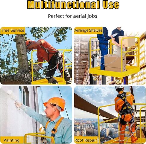 Forklift Safety Cage 36"x36" for 1 or 2 People, Forklift Man Basket 1200 Lbs, Foldable Forklift Work Platform for Changing Lights, Painting, Roof Repair, Tree Service Wheels, for Most Aerial Jobs in Saudi Arabia