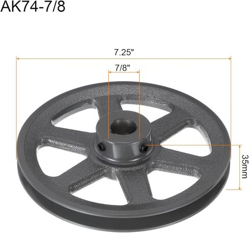 uxcell AK74-7/8 V-Belt Sheave 7/8"Bore 7.25"OD Single Groove Web Sheave Bored-to-Size Sheave, Cast Iron, Belt Section for 4L or A Belt in Saudi Arabia