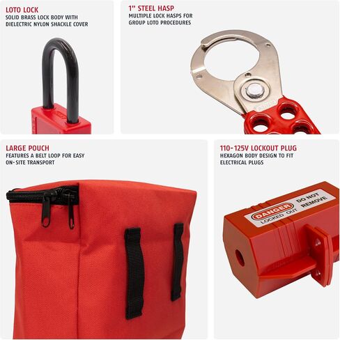 OSHA Compliant ABUS Electrical Lockout Tagout Kit - Loto Kit with Loto Locks, Lockout Tags, Lockout Hasps (Elite) in Saudi Arabia