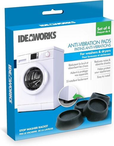 وسادات مضادة للاهتزاز للغسالة من Ideaworks JB6368، عبوة واحدة، أسود، 4 قطع in Kuwait