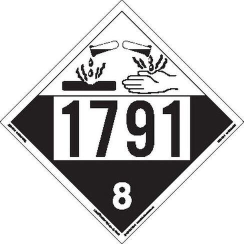 Labelmaster ZT4-1791 UN 1791 لافتة المواد الخطرة المسببة للتآكل، لوحة علامات (عبوة من 25 قطعة) in Saudi Arabia