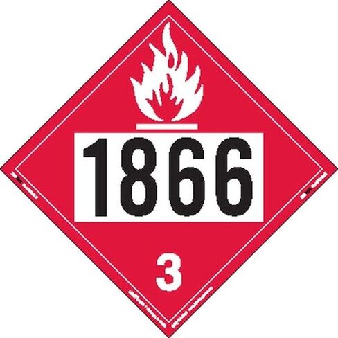 Labelmaster ZT2-1866 UN 1866 Flammable Liquid Hazmat Placard, Tagboard (Pack of 25) in Saudi Arabia