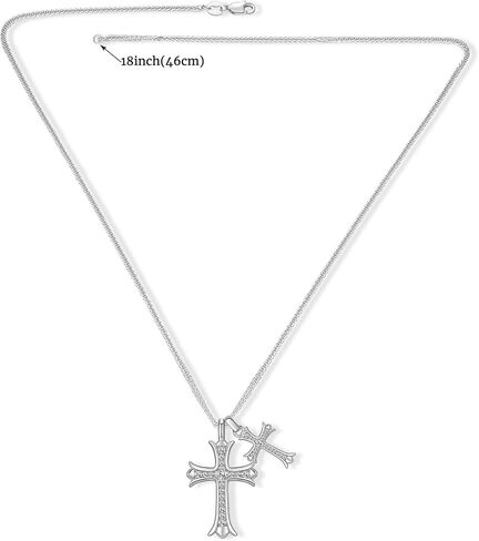 Moissanite Cross Necklace for Women and Men, Gold/S925 Sterling Silver Cross Necklace for Boy and Girl, Diamond Cross Faith Pendant Necklaces for Father's Day (Gold) in Saudi Arabia