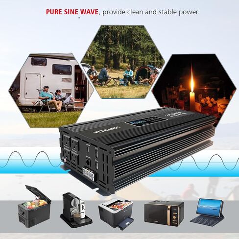 3500 Watt Pure Sine Wave Power Inverter 24V to 110V DC to AC Power Converter for Home, Camping, RV with 2 in 1 Remote Controller, 5V/3A USB, PD30W Type C, AC Hardwire Port in Saudi Arabia