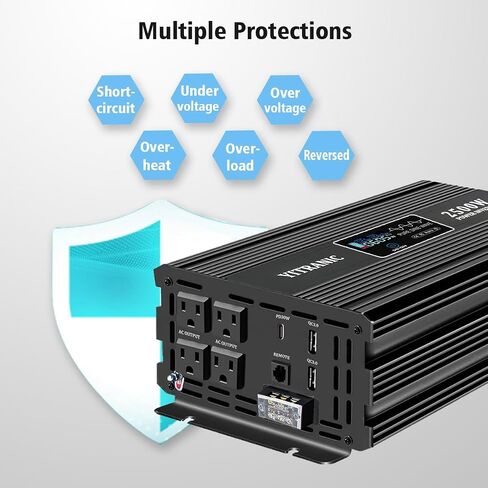 3500 Watt Pure Sine Wave Power Inverter 24V to 110V DC to AC Power Converter for Home, Camping, RV with 2 in 1 Remote Controller, 5V/3A USB, PD30W Type C, AC Hardwire Port in Saudi Arabia