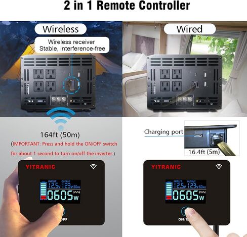 3500 Watt Pure Sine Wave Power Inverter 24V to 110V DC to AC Power Converter for Home, Camping, RV with 2 in 1 Remote Controller, 5V/3A USB, PD30W Type C, AC Hardwire Port in Saudi Arabia