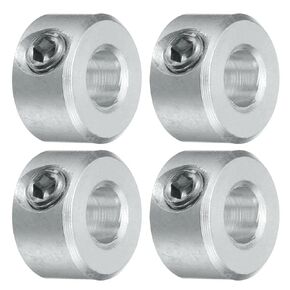 uxcell 4pcs Set Screw Collars 3/16" Bore, Aluminum Shaft Collars, 7/16" OD and 1/4" Thickness, Set Screw Clamp Collar, Stop Collar for Linear Rod Shaft Guide