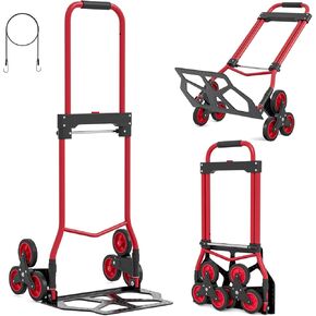 Hand Truck, 220 lbs Capacity Dolly Cart with Silent Wheels, Industrial Folding Dolly for Moving, Transport in Warehouse, Supermarket, Garden, Home