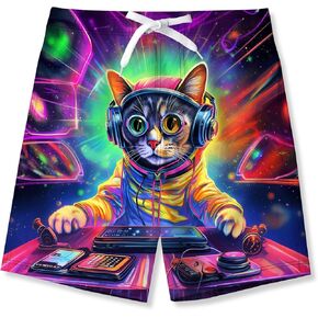 uideazone Boys Swim Trunks Size 10-12 Cool Phoenix Graphic Swimwear Kids Quick Dry UPF 50+ Bathing Suit Novelty Sunset Swimsuit for Boys Outdoor Beach Pool Party with Pockets