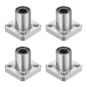 uxcell LMK12LUU Linear Ball Bearings 12mm Bore 21mm OD 57mm Length Extra Long Square Flange Steel Cage for CNC Machine 3D Printer