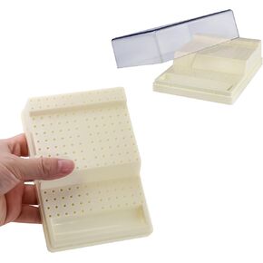 White Plastic Burs Box with Drawer Bur Drill Diamond Stand Block Holder Case 168 Holes