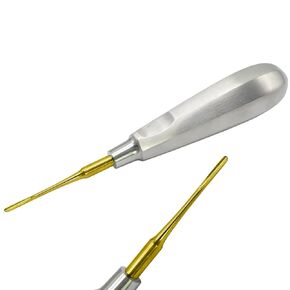 Bein Dental Root Elevator Bayonet 2.5mm Oral Tooth Extraction PDL Luxating Stainless Steel Gold Tip Hollow Handle Dental Instruments