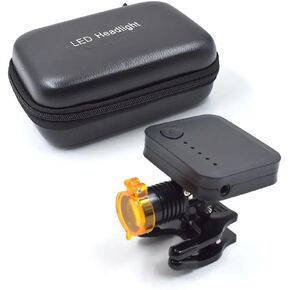 Powerful LED Headlight Headlamp for Dental Loupes Wireless Medical Spotlight with Optical Filter Clip-on Design, Black