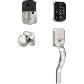 Yale Assure Lock 2 Key-Free Touchscreen with Wi-Fi and Ridgefield Handle in Satin Nickel