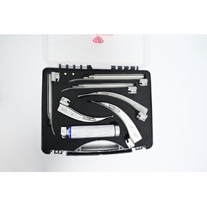 Emergency Intubation laryngoscope Set with 3 Macintosh and 3 Miller laryngoscope Blades,Professiona Vet LED Combo Set