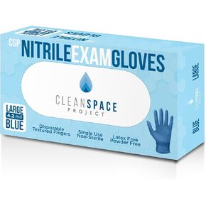 Nitrile Exam Gloves - 4.2 mil Blue Disposable Gloves, Non-Latex & Powder Free Medical Gloves (Box of 100)