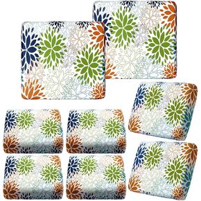 8 Pcs Summer Sofa Cushion Cover Patio Stretch Beach Outdoor Seat Cushions Covers Starfish Seashell Coral Replacement Couch Slipcovers Coastal Sofa Seat Cover Flexibility Chair Cushion Cover