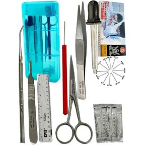 ArTLaB Premium -Precision Dissecting Dissection Kit 25 Piece Biology Dissecting Kit -Stainless Steel Instruments Scalpel handle Blades & T-Pins Biology Students & Faculty Autoclavable Transparent Case