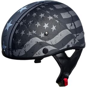 Vega Helmets Warrior Motorcycle Half Helmet w/ Sunshield Patriotic Flag 2XL