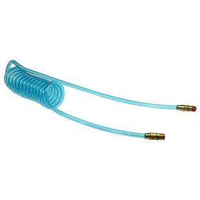 Coilhose Pneumatics PR14-10A-T Flex Coil Polyurethane Coiled Air Hose, 1/4" ID, 10' Length with (1) 4" Rigid Fitting and (1) 4" Swivel, Transparent Blue