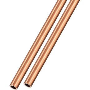 METALLIXITY Copper Tube (5mm OD x 0.25mm Wall T x 300mm L) 2Pcs, Straight Tubing - for Home Furnishing, Machinery, DIY Handicraft